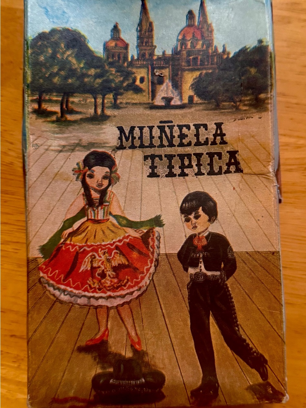 mine Traditional Mexican Doll Illustration - Red, Green, Yellow